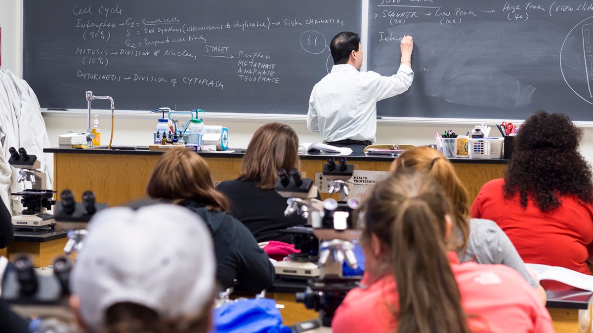 professor teaches class